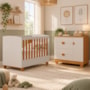 Berço Mini Cama com Cômoda Sapateira 1 Porta e 4 Gavetas Apolo Areia Fosco/Savana - Reller Móveis