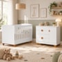 Berço Mini Cama com Cômoda Sapateira 1 Porta e 4 Gavetas Apolo Branco Fosco - Reller Móveis