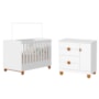 Berço Mini Cama com Cômoda Sapateira 1 Porta e 4 Gavetas Apolo Branco Fosco - Reller Móveis