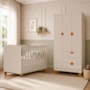 Berço Mini Cama com Guarda Roupa 3 Portas e 3 Gavetas Apolo Areia Fosco - Reller Móveis