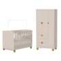 Berço Mini Cama com Guarda Roupa 3 Portas e 3 Gavetas Apolo Areia Fosco - Reller Móveis