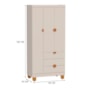 Berço Mini Cama com Guarda Roupa 3 Portas e 3 Gavetas Apolo Areia Fosco - Reller Móveis