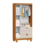 Berço Mini Cama com Guarda Roupa 3 Portas e 3 Gavetas Apolo Areia Fosco/Savana - Reller Móveis