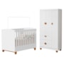 Berço Mini Cama com Guarda Roupa 3 Portas e 3 Gavetas Apolo Branco Fosco - Reller Móveis
