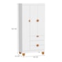Berço Mini Cama com Guarda Roupa 3 Portas e 3 Gavetas Apolo Branco Fosco - Reller Móveis