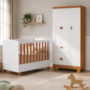 Berço Mini Cama com Guarda Roupa 3 Portas e 3 Gavetas Apolo Branco Fosco/Savana - Reller Móveis