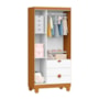 Berço Mini Cama com Guarda Roupa 3 Portas e 3 Gavetas Apolo Branco Fosco/Savana - Reller Móveis