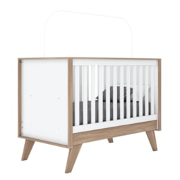 Berço Mini Cama Confete Branco/Jequitibá - Móveis Henn Berço Mini Cama Confete Branco/Jequitibá - Móveis Henn