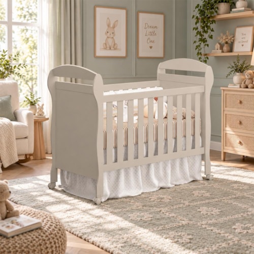Berço Mini Cama Danny Areia Fosco com Colchão D18 de 10cm - Reller Móveis