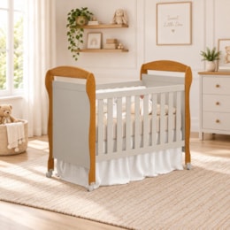 Berço Mini Cama Danny Areia Fosco/Savana Fosco com Colchão D18 de 10cm - Reller Móveis