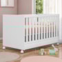 Berço Mini Cama Doce Sonho Branco com Rodízios - Qmovi