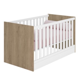 Berço Mini Cama Doce Sonho Carvalho/Branco - Qmovi Berço Mini Cama Doce Sonho Carvalho/Branco - Qmovi