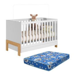 Berço Mini Cama Fantasia Branco Acetinado com Colchão Physical - Qmovi Berço Mini Cama Fantasia Branco Acetinado com Colchão Physical - Qmovi