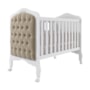 Berço Mini Cama Harmonia Branco com Capitonê e Colchão Physical - Permóbili Baby