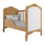 Berço Mini Cama Harmonia Nature/Branco com Colchão Supreme - Permóbili Baby