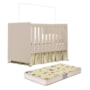 Berço Mini Cama Katatau Flex Areia Fosco com Colchão D18 de 10cm - Reller Móveis