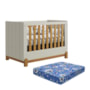 Berço Mini Cama Lotus Frisado Areia Fosco/Savana com Colchão Baby Physical - Reller Móveis