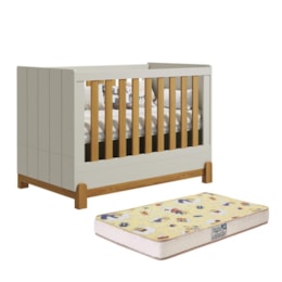 Berço Mini Cama Lotus Frisado Areia Fosco/Savana com Colchão Supreme - Reller Móveis Berço Mini Cama Lotus Frisado Areia Fosco/Savana com Colchão Supreme - Reller Móveis