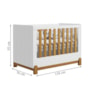 Berço Mini Cama Lotus Frisado Branco Fosco/Savana com Colchão Baby Physical - Reller Móveis