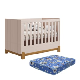 Berço Mini Cama Lotus Frisado Rosa Fosco com Colchão Baby Physical - Reller Móveis Berço Mini Cama Lotus Frisado Rosa Fosco com Colchão Baby Physical - Reller Móveis