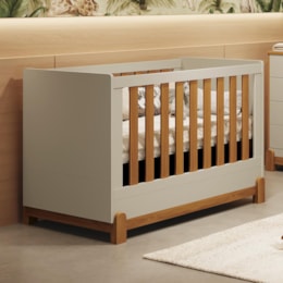 Berço Mini Cama Lotus Liso Areia Fosco/Savana - Reller Móveis Berço Mini Cama Lotus Liso Areia Fosco/Savana - Reller Móveis