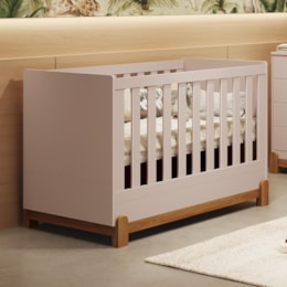 Berço Mini Cama Lotus Liso Rosa Fosco - Reller Móveis Berço Mini Cama Lotus Liso Rosa Fosco - Reller Móveis