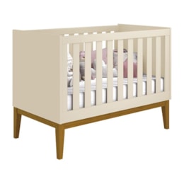 Berço Mini Cama Noah Classic Areia Fosco Pés Amadeirado com Colchão Baby Physical - Reller Móveis Berço Mini Cama Noah Classic Areia Fosco Pés Amadeirado com Colchão Baby Physical - Reller Móveis