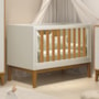 Berço Mini Cama Noah Classic Areia/Savana Pés Amadeirado com Colchão Baby Physical - Reller Móveis