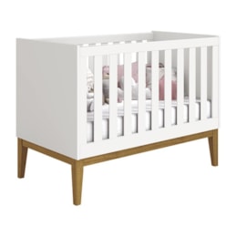 Berço Mini Cama Noah Classic Branco Fosco Pés Amadeirado com Colchão Baby Physical - Reller Móveis Berço Mini Cama Noah Classic Branco Fosco Pés Amadeirado com Colchão Baby Physical - Reller Móveis