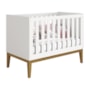 Berço Mini Cama Noah Classic Branco Fosco Pés Amadeirado com Colchão Baby Physical - Reller Móveis