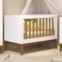 Berço Mini Cama Noah Classic Branco/Savana Pés Amadeirado com Colchão Baby Physical - Reller Móveis