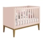 Berço Mini Cama Noah Classic Rosa Fosco Pés Amadeirado com Colchão Baby Physical - Reller Móveis