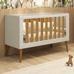 Berço Mini Cama Noah Retrô Areia/Savana com Pés Amadeirado - Reller Móveis Berço Mini Cama Noah Retrô Areia/Savana com Pés Amadeirado - Reller Móveis