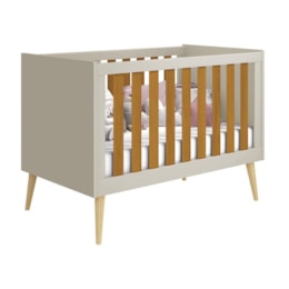 Berço Mini Cama Noah Retrô Areia/Savana com Pés Madeira Natural - Reller Móveis Berço Mini Cama Noah Retrô Areia/Savana com Pés Madeira Natural - Reller Móveis
