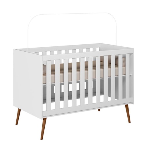 Berço Mini Cama Noah Retrô Branco - Peternella Móveis 