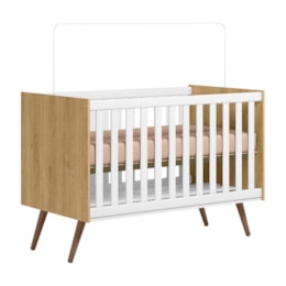 Berço Mini Cama Q Encanto Retrô Freijó/Branco Acetinado - Qmovi Berço Mini Cama Q Encanto Retrô Freijó/Branco Acetinado - Qmovi