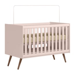 Berço Mini Cama Q Encanto Retrô Rosa - Qmovi Berço Mini Cama Q Encanto Retrô Rosa - Qmovi