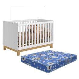 Berço Mini Cama Q Encanto Slim Branco Acetinado com Colchão Baby Physical - Qmovi