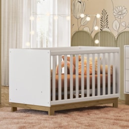 Berço Mini Cama Q Encanto Slim Branco Acetinado com Colchão Supreme - Qmovi Berço Mini Cama Q Encanto Slim Branco Acetinado com Colchão Supreme - Qmovi