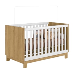 Berço Mini Cama Q Encanto Slim Freijó/Branco Acetinado - Qmovi Berço Mini Cama Q Encanto Slim Freijó/Branco Acetinado - Qmovi