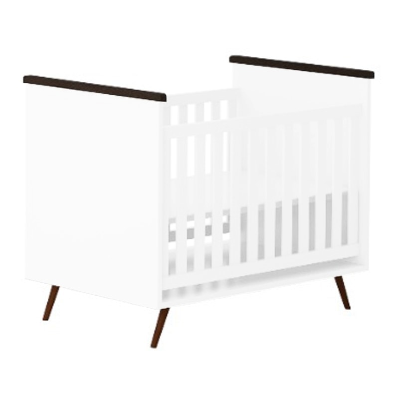 Berço Mini Cama Retro Alice Branco - PR Baby - PRMoveis