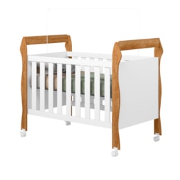 Berço Mini Cama Soninho Branco/Amadeirado – Tigus Móveis