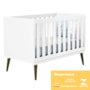 Berço Mini Cama Theo Branco Fosco com Pés Amadeirado - Reller Móveis