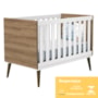 Berço Mini Cama Theo Branco Fosco/Mezzo Fosco com Pés Amadeirado - Reller Móveis