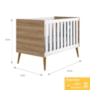 Berço Mini Cama Theo Retrô Branco Fosco/Mezzo com Pés Amadeirado - Reller Móveis