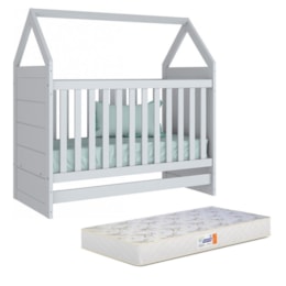 Berço Montessoriano Cabana  Branco com Colchão D18 -  Móveis Henn