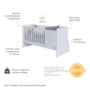 Berço Multifuncional Beni 4 em 1 Branco Brilho com 3 Gavetas e Colchão Baby Physical - Móveis Peroba