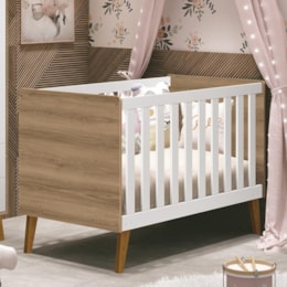 Berço Retrô Ayla Branco Fosco/Mezzo com Colchão D18 - Reller Móveis  Berço Retrô Ayla Branco Fosco/Mezzo com Colchão D18 - Reller Móveis
