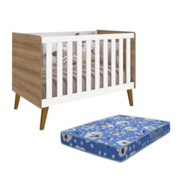 Berço Retrô Ayla Branco Fosco/Mezzo com Colchão D18 - Reller Móveis  Berço Retrô Ayla Branco Fosco/Mezzo com Colchão D18 - Reller Móveis