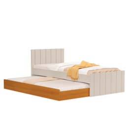 Bicama Sofá Lotus Areia Fosco/Savana Fosco com Colchões Light D33 e Physical D20 - Reller Móveis